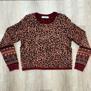 Zara Leopard metallic sweater